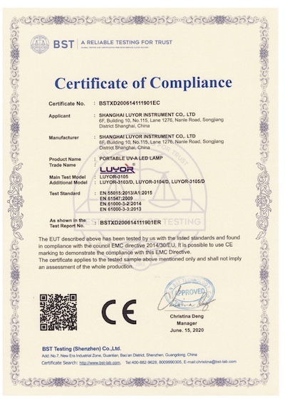 CE EMC Certificate of Compliance case1